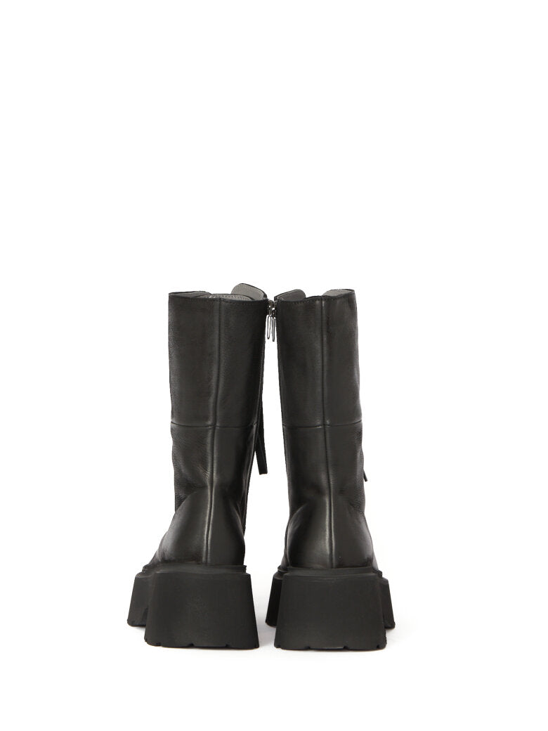 Leather Lace Up & Zip Boots