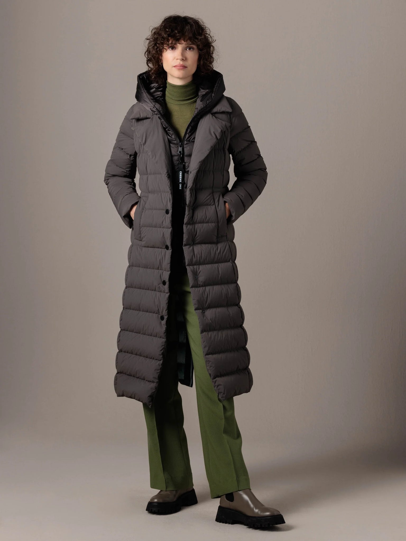 Rosaleen Dark Taupe Puffer Coat