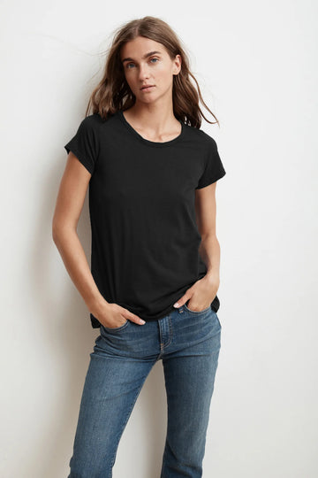 Tressa Black Crew Neck T Shirt