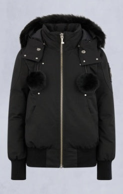 Debbie Black Pom Pom Bomber Jacket