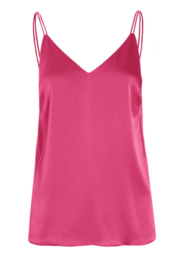 Avena Silk Tank in Fushia pink