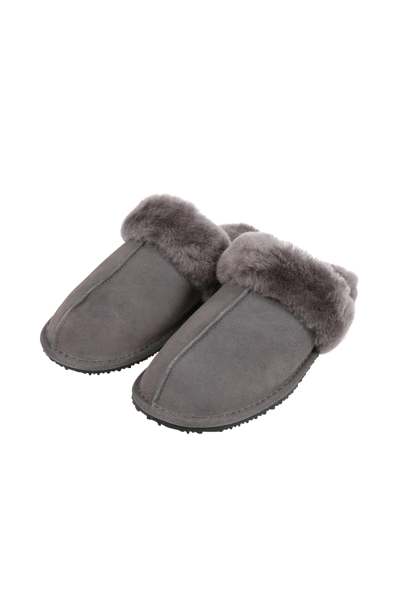 Dark Grey Thin Sheepskin Slipper - Jessimara