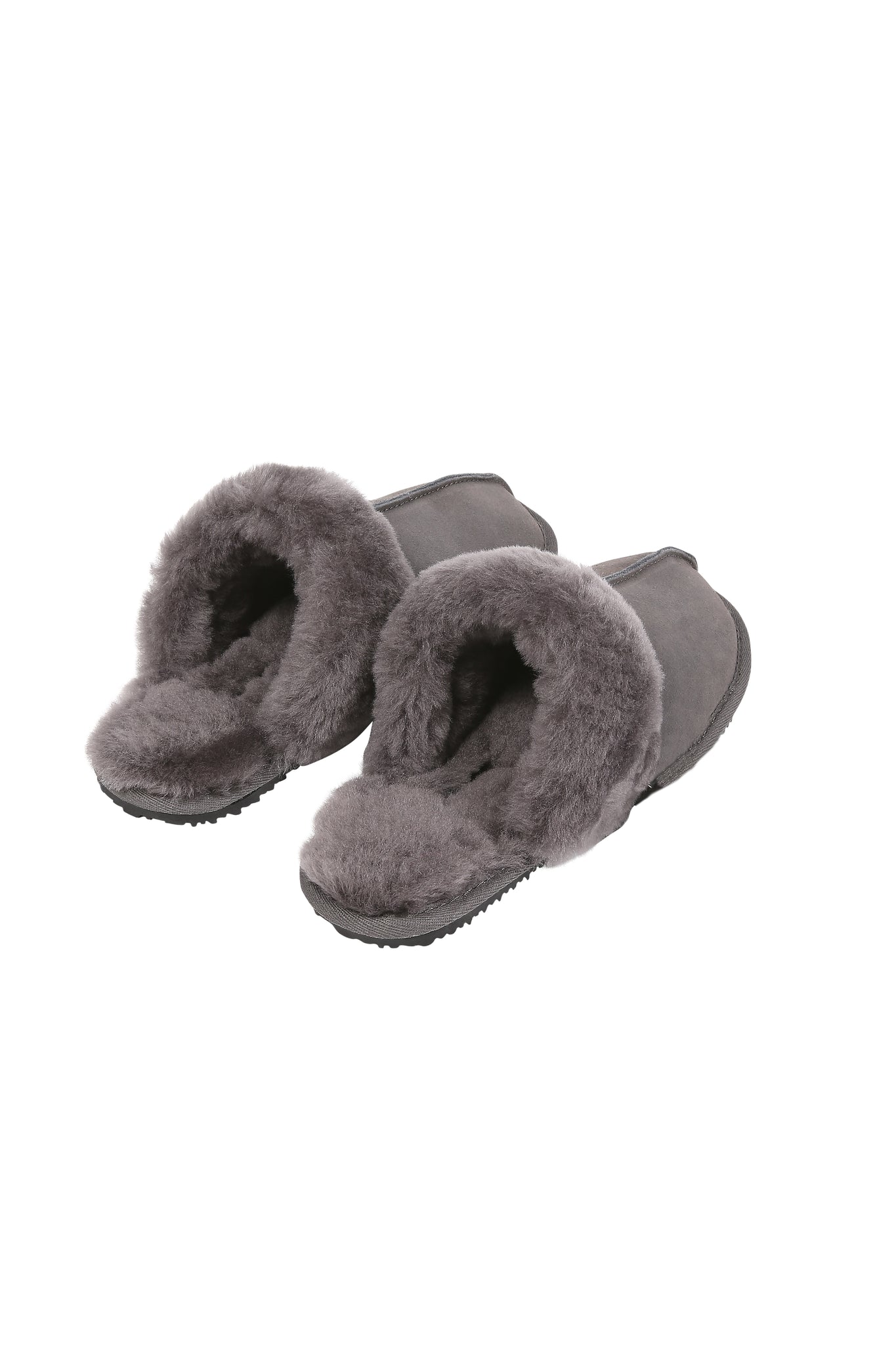 Dark Grey Thin Sheepskin Slipper - Jessimara