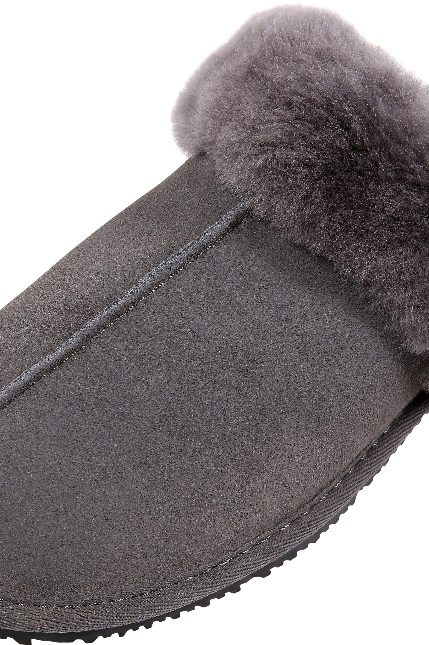 Dark Grey Thin Sheepskin Slipper - Jessimara