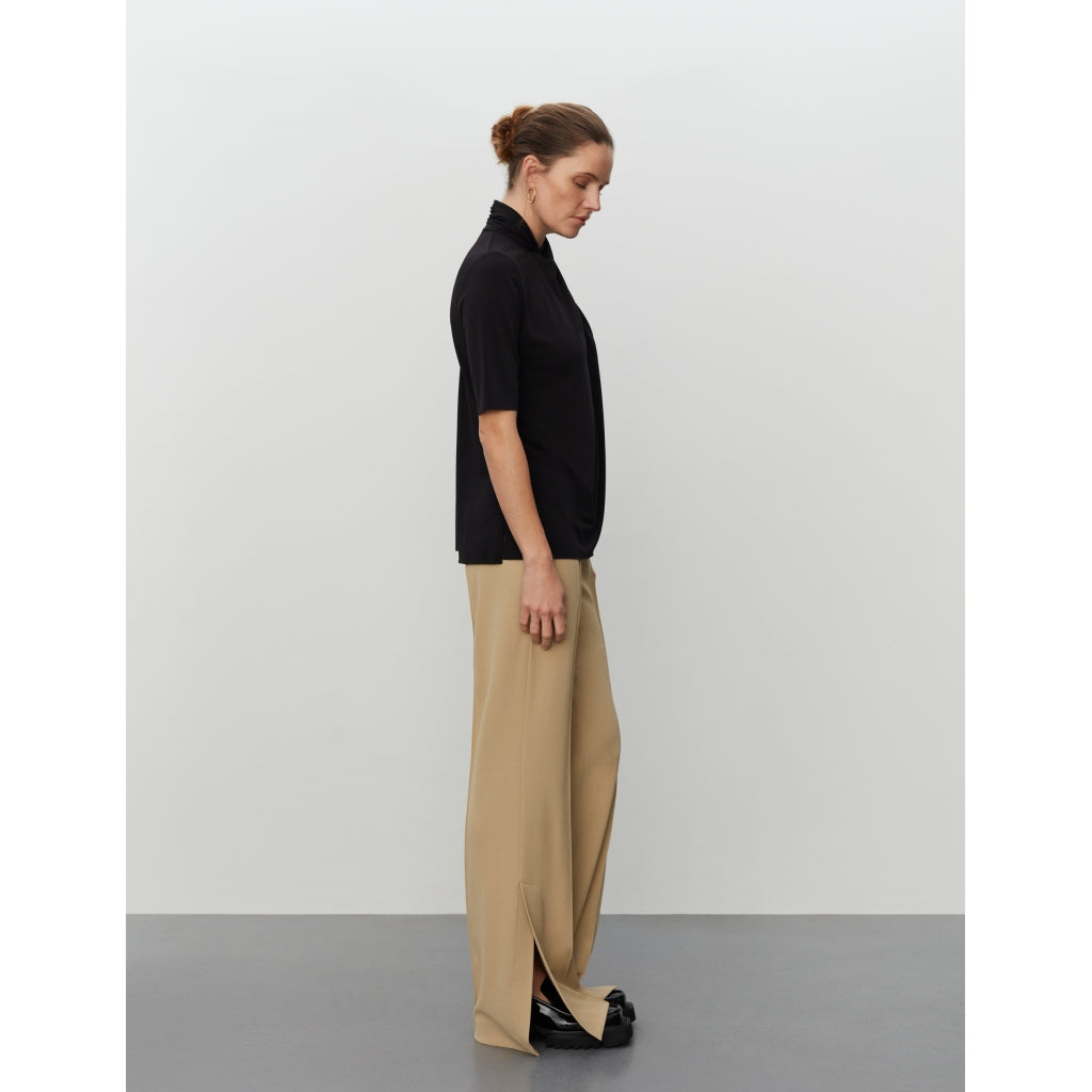 Rosie Black Turtle Neck Drape Top