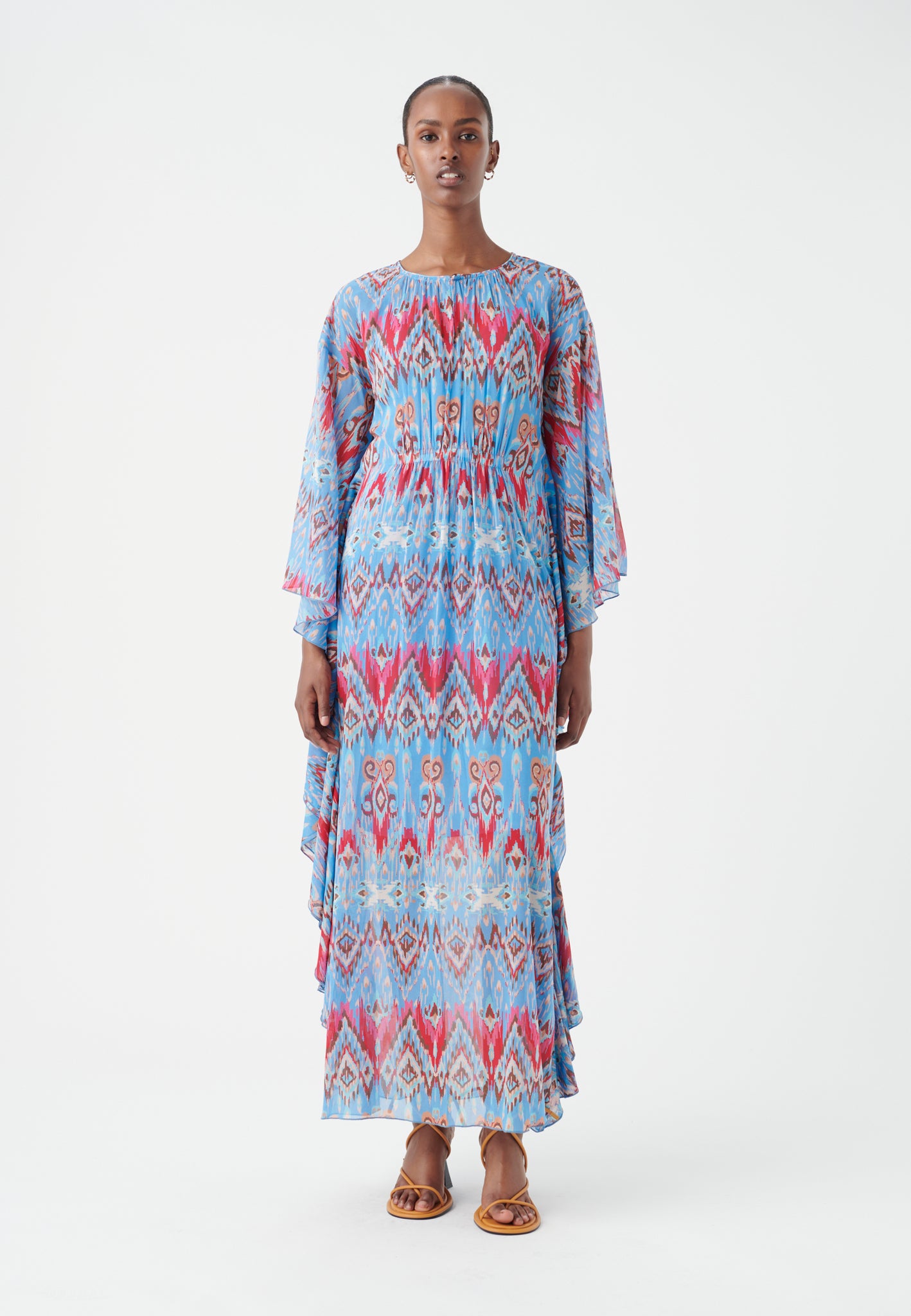Miriam SILK Maxi Dress in Ikat Malibu Print