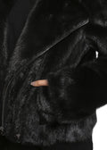 Black Mink Biker Jacket - Jessimara