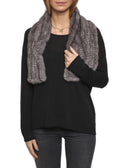 Knitted Grey Slit Mink Luxury Fur Scarf - Jessimara