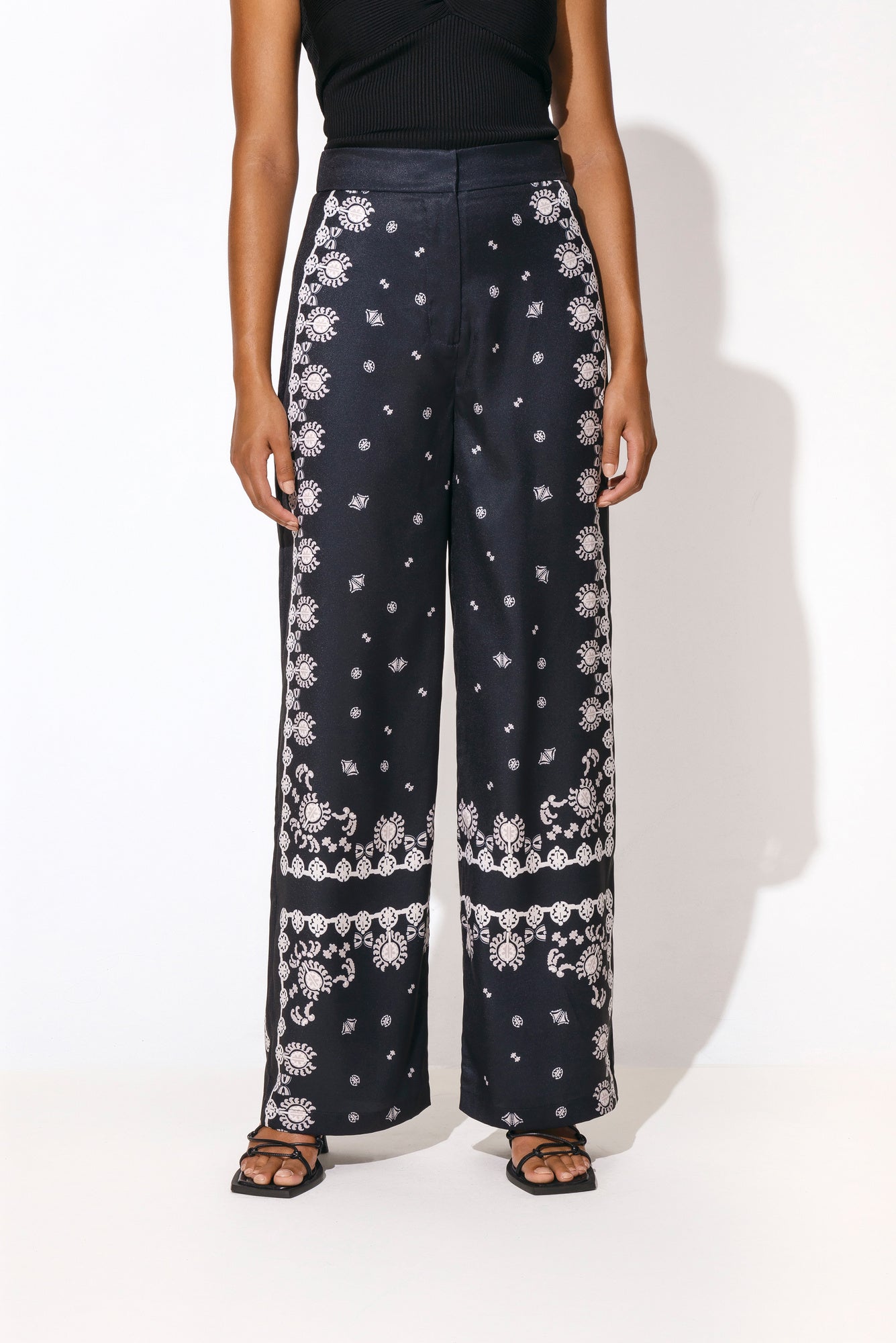 Pia wide leg Sierra print satin pant