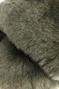 Khaki Green Criss Cross Luxury Sheepskin Slippers - Jessimara