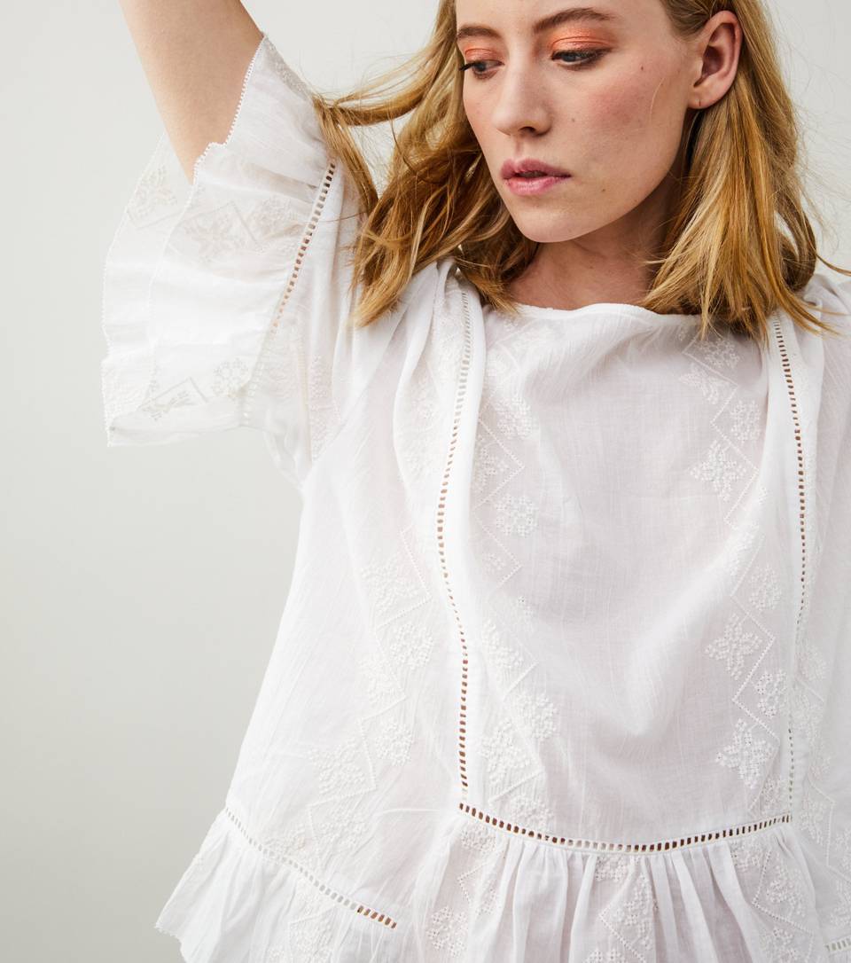 Helen Light Chalk Blouse