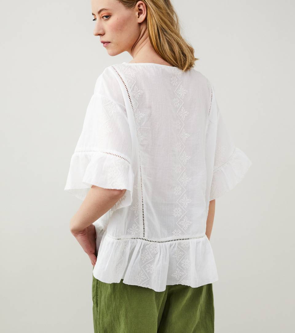 Helen Light Chalk Blouse
