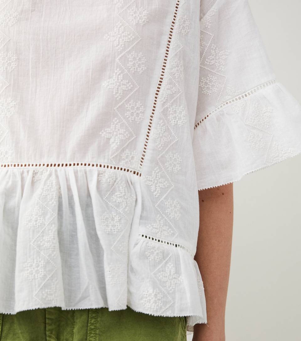 Helen Light Chalk Blouse