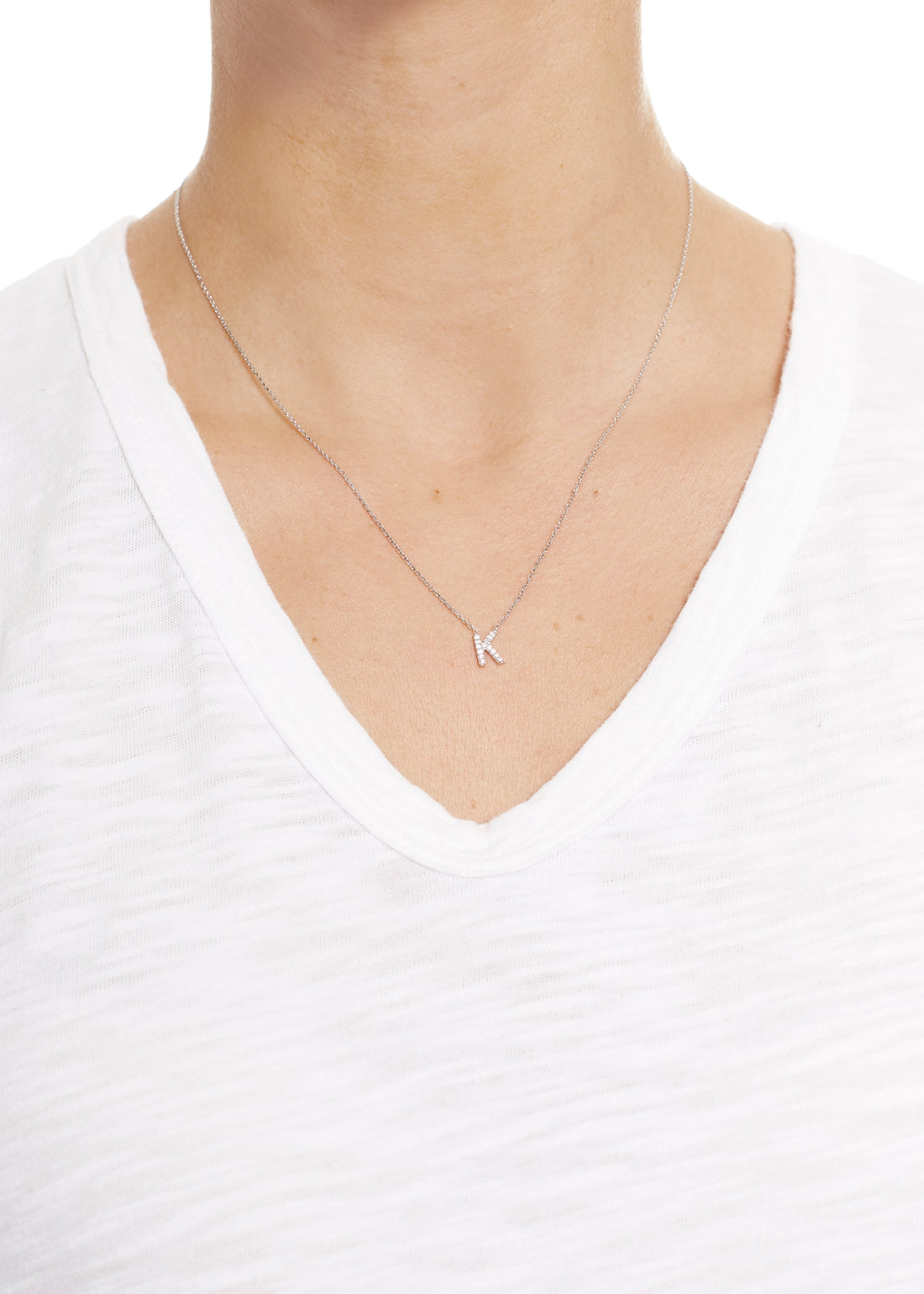 Sterling Silver Letter 'K' Necklace - Jessimara