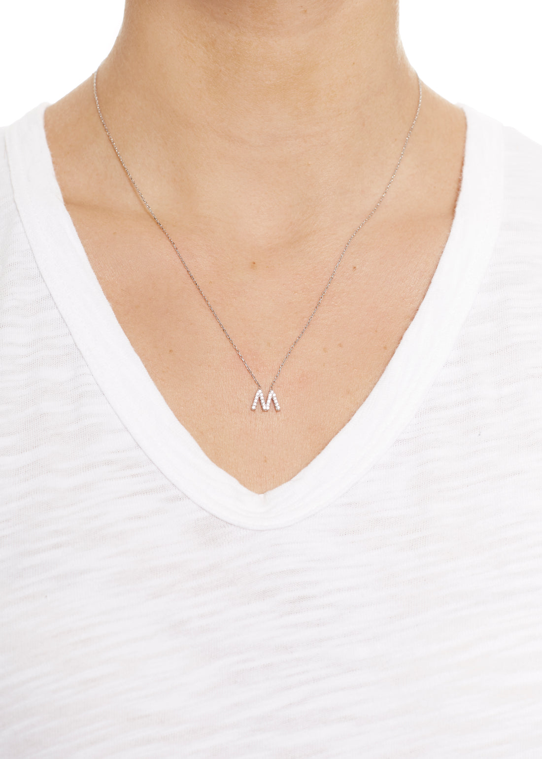 Sterling Silver Letter 'M' Necklace - Jessimara