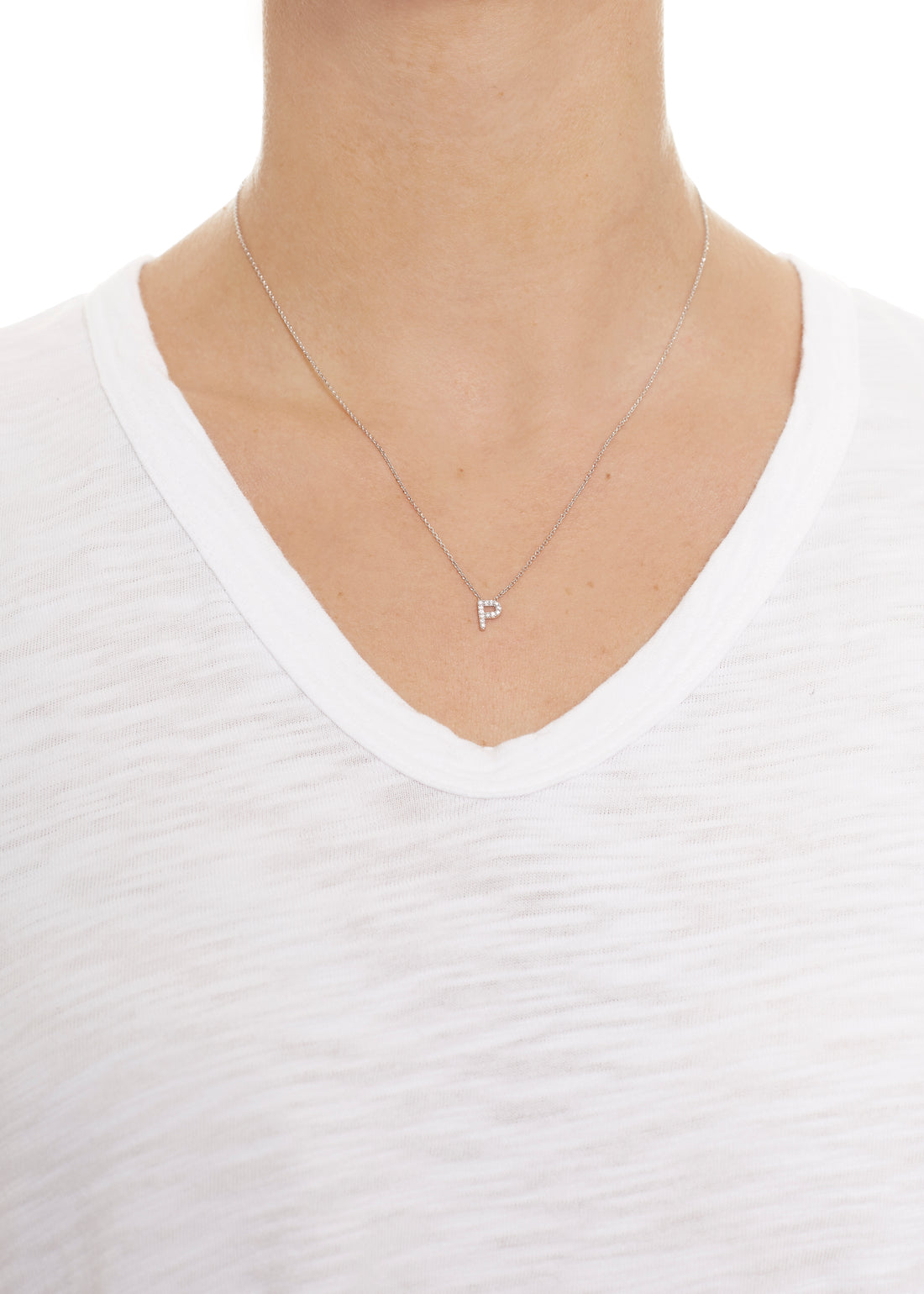 Sterling Silver Letter 'P' Necklace - Jessimara