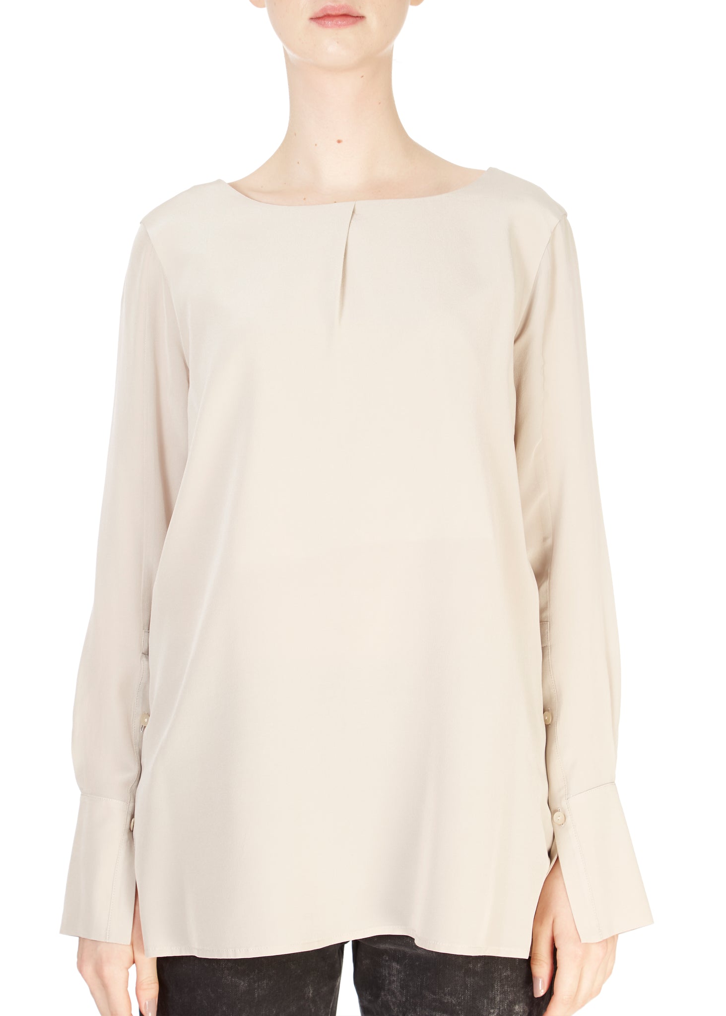 'Sally' Beige Long Sleeve Top - Jessimara