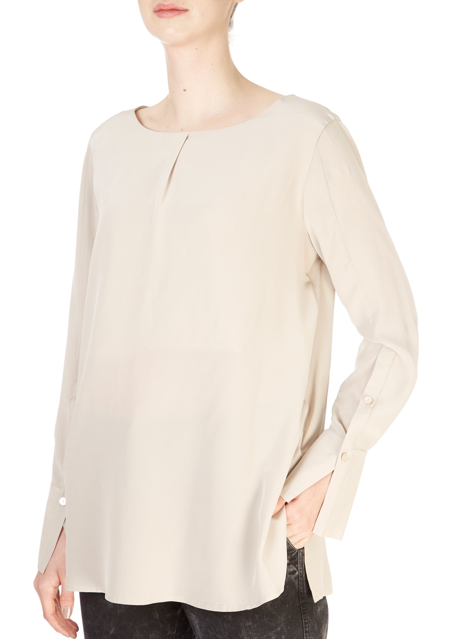'Sally' Beige Long Sleeve Top - Jessimara