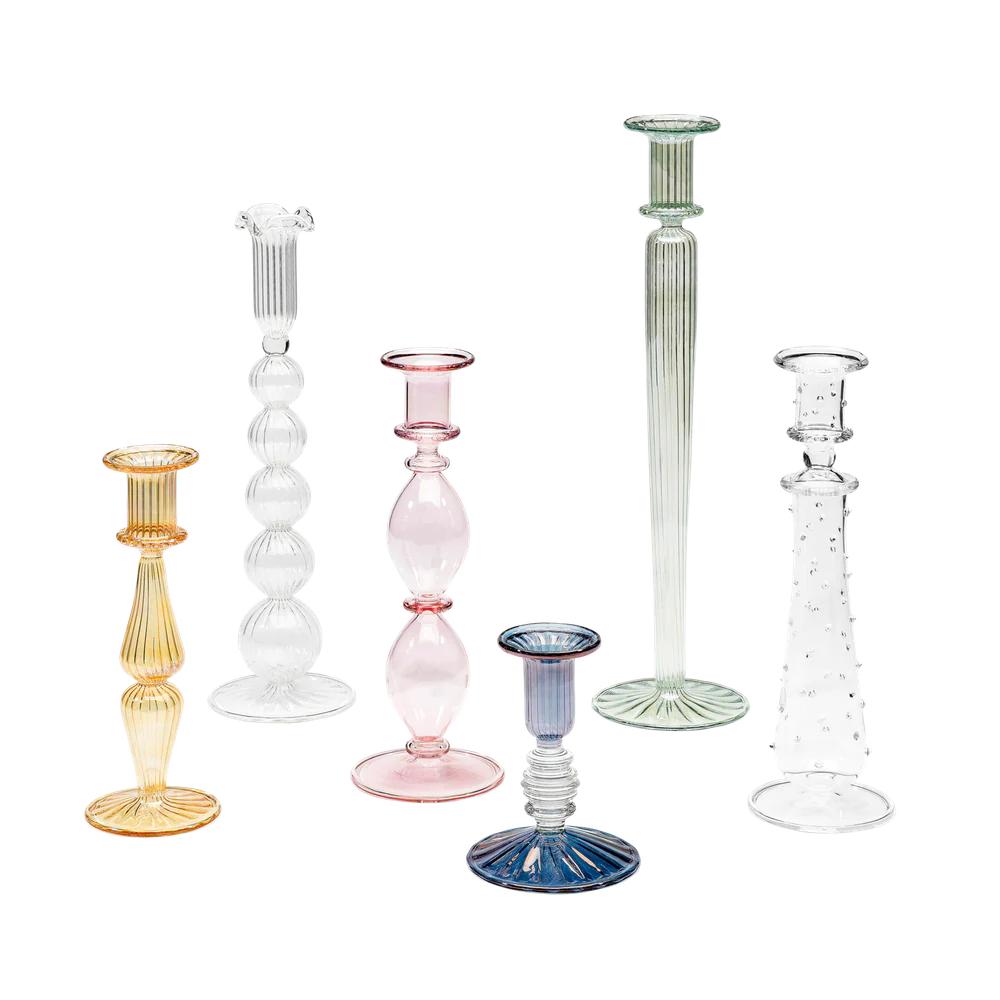 Athena Green Glass Candle Holder