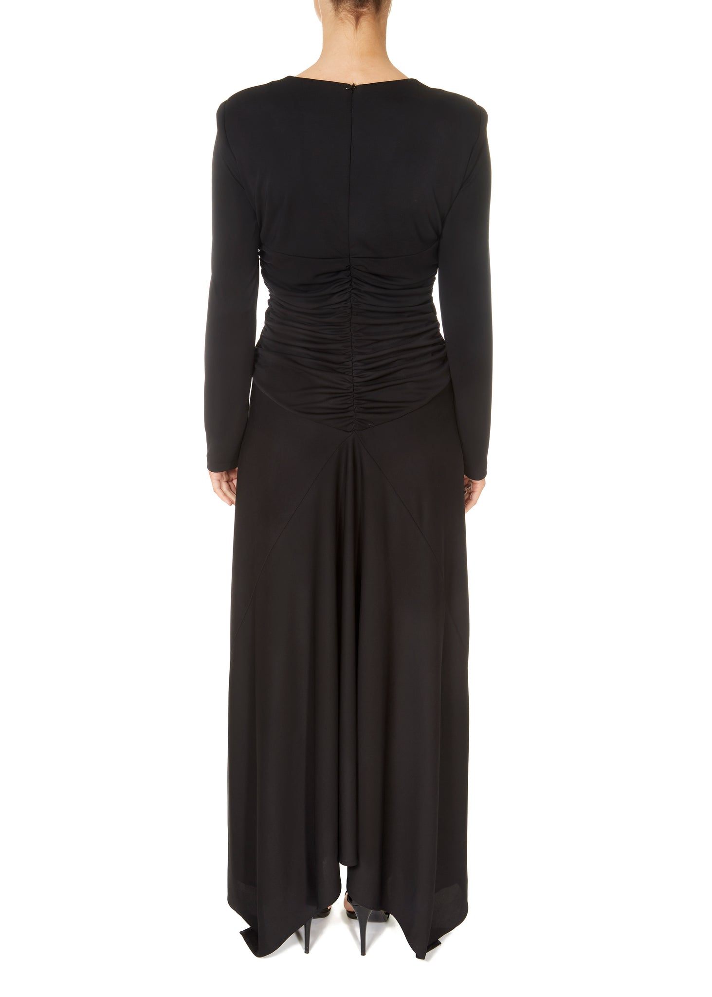 Carla Ruiz Long Sleeve Ruched Dress Black