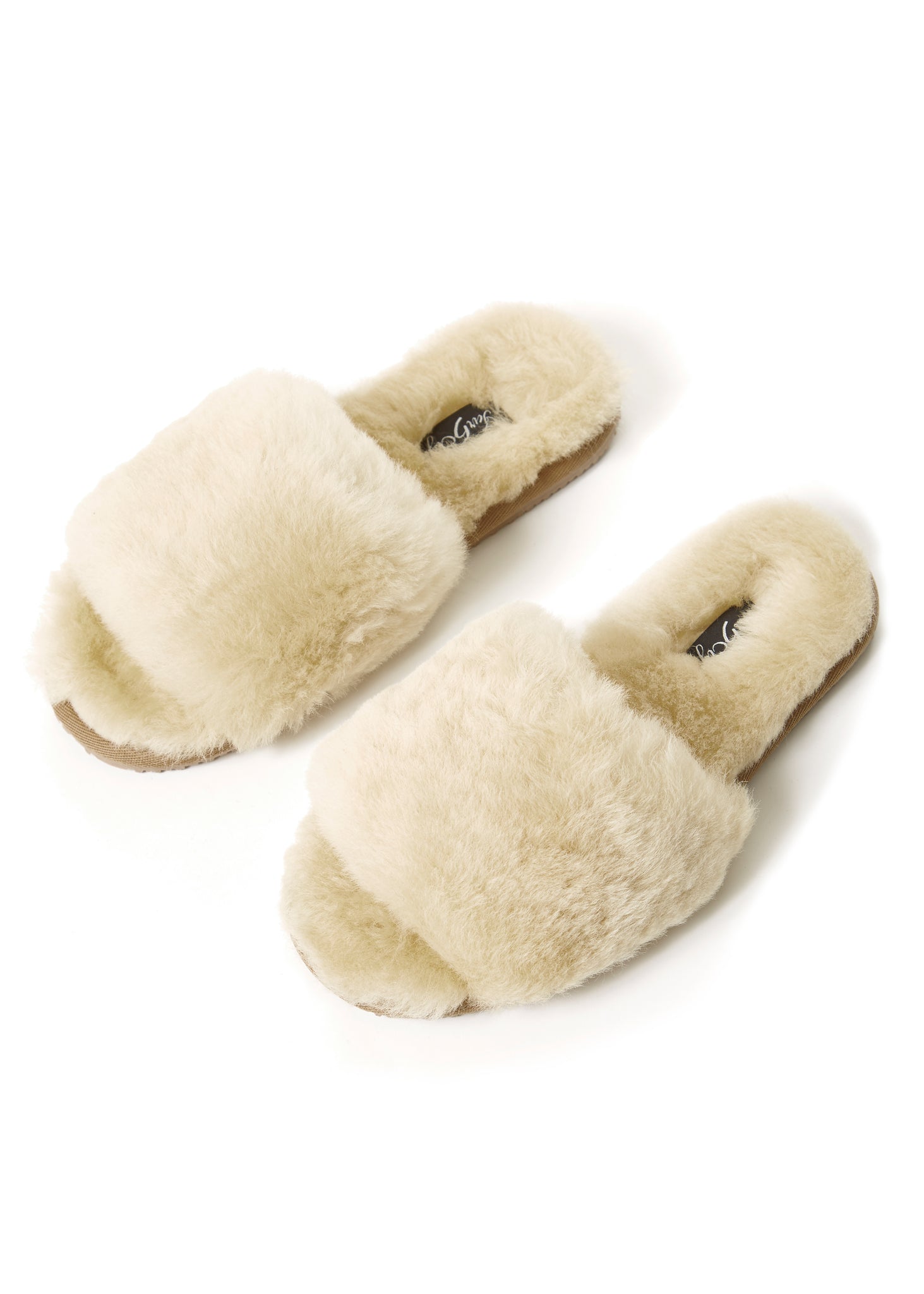 Deep Classic Cream Luxury Sheepskin Slipper Slides - Jessimara