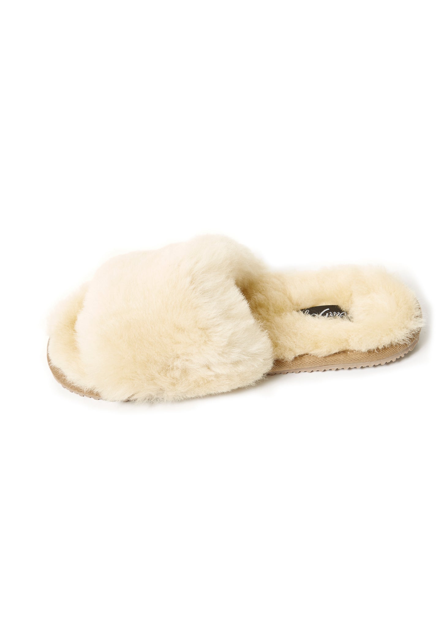 Deep Classic Cream Luxury Sheepskin Slipper Slides - Jessimara