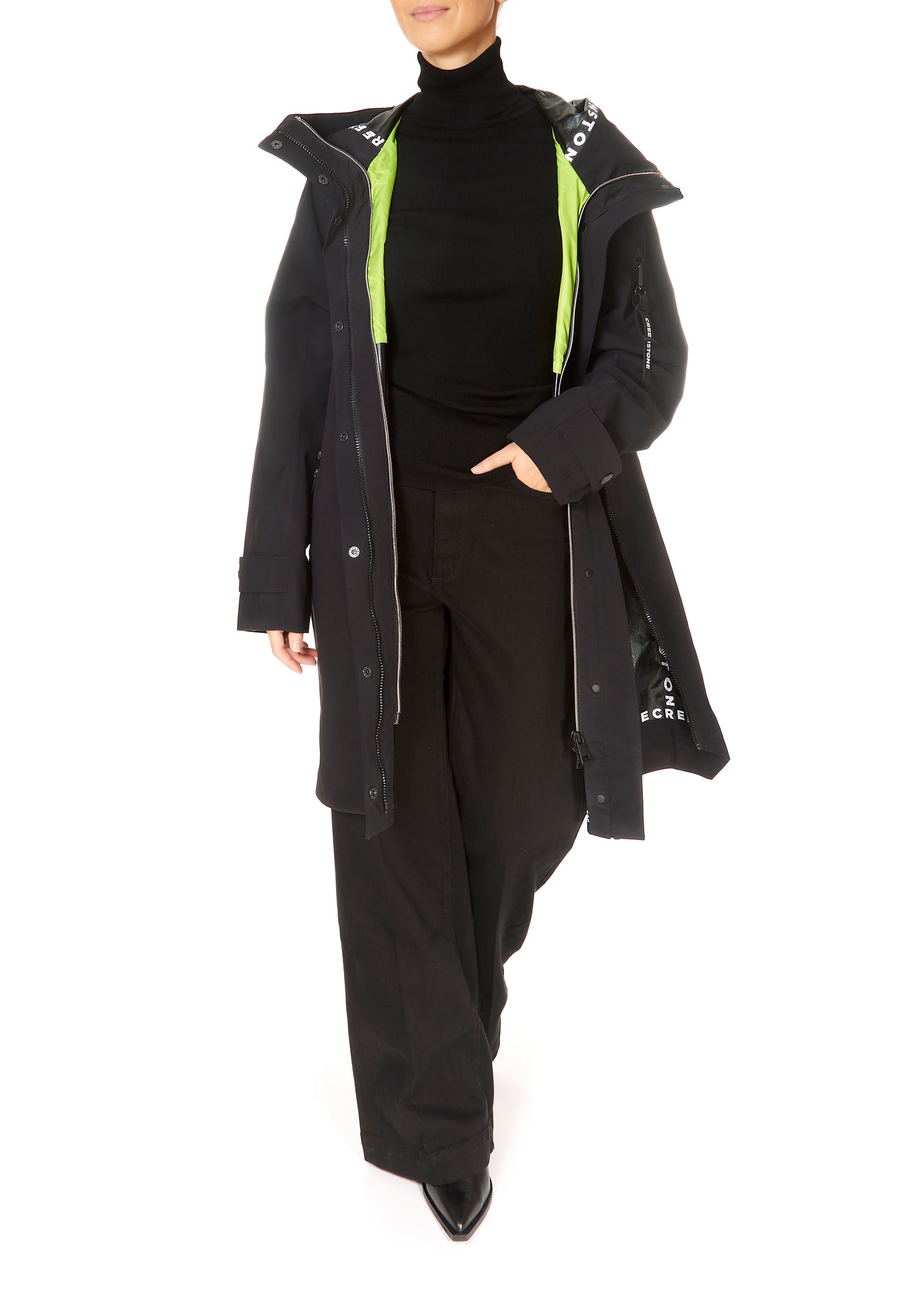 Creenstone Raincoat with Detachable Inside Jacket Black
