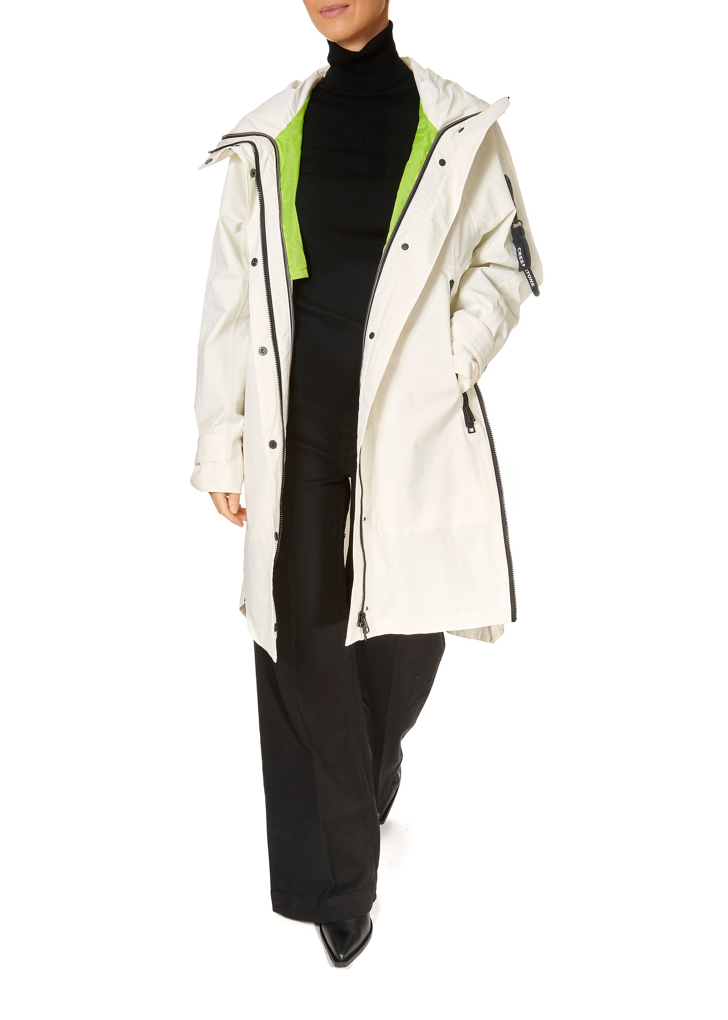 Creenstone Raincoat with Detachable Inside Jacket White