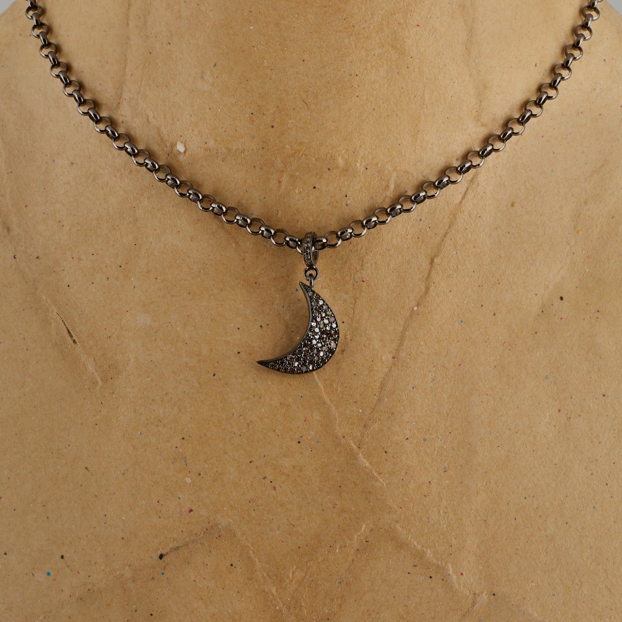 Small Crescent Moon Diamond Charm - Jessimara