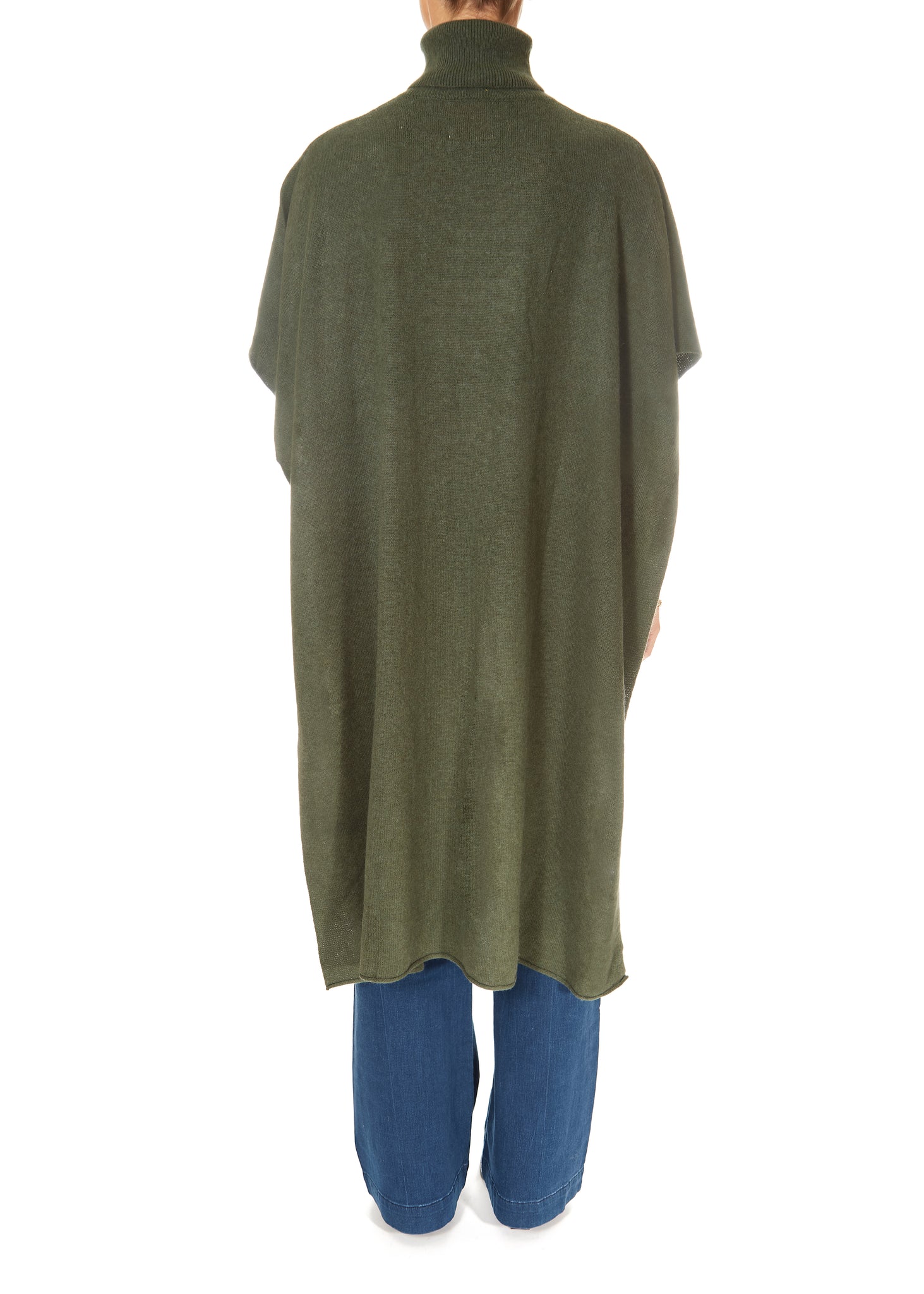 Crush Riva Roll Neck Poncho Khaki