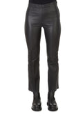 'Tyson' Crop Flare Leather Trousers - Jessimara