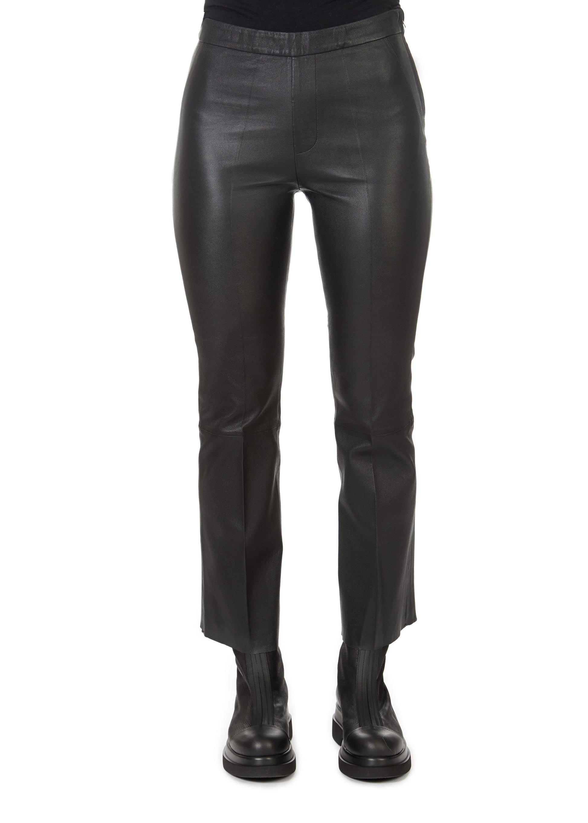 'Tyson' Crop Flare Leather Trousers - Jessimara