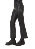 'Tyson' Crop Flare Leather Trousers - Jessimara