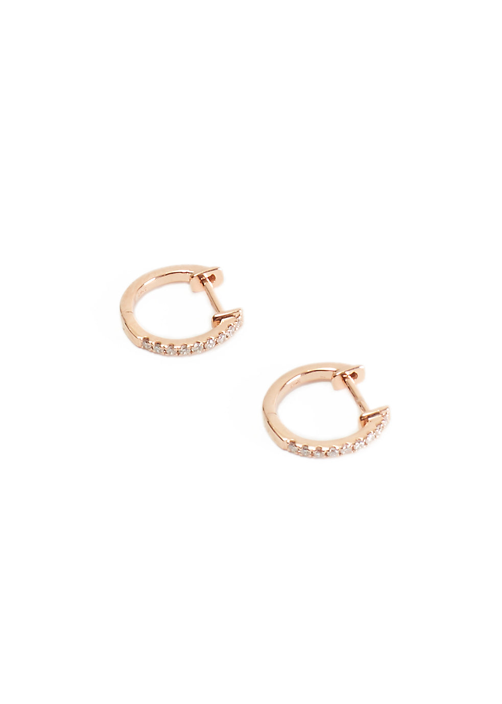 Rose 18K Gold Diamond Studded 10mm Hoop Earrings - Jessimara