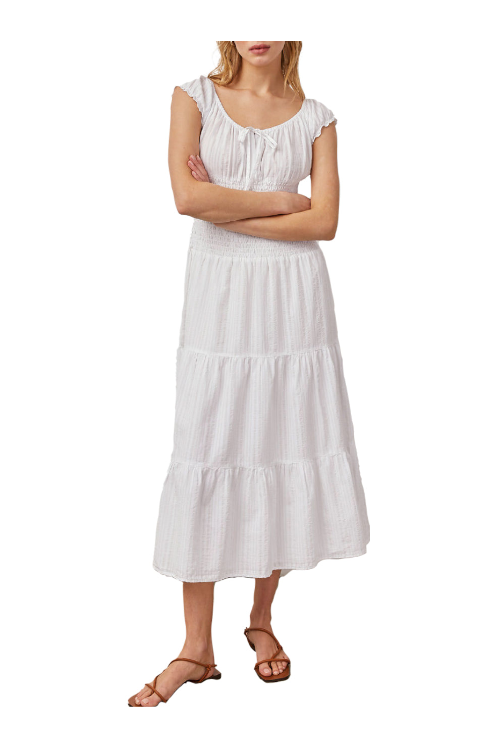 Rails Daria Powder Stripe Dress White