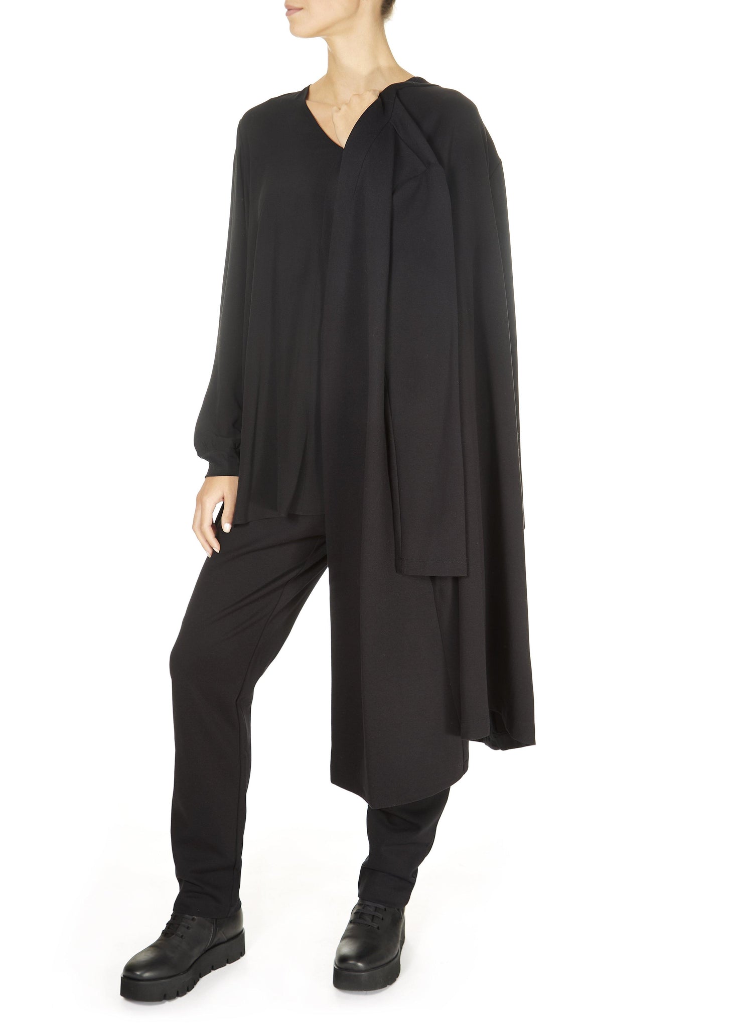 Black High Collar Jacket - Jessimara