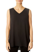 V-Neck Long Shell Black Top - Jessimara