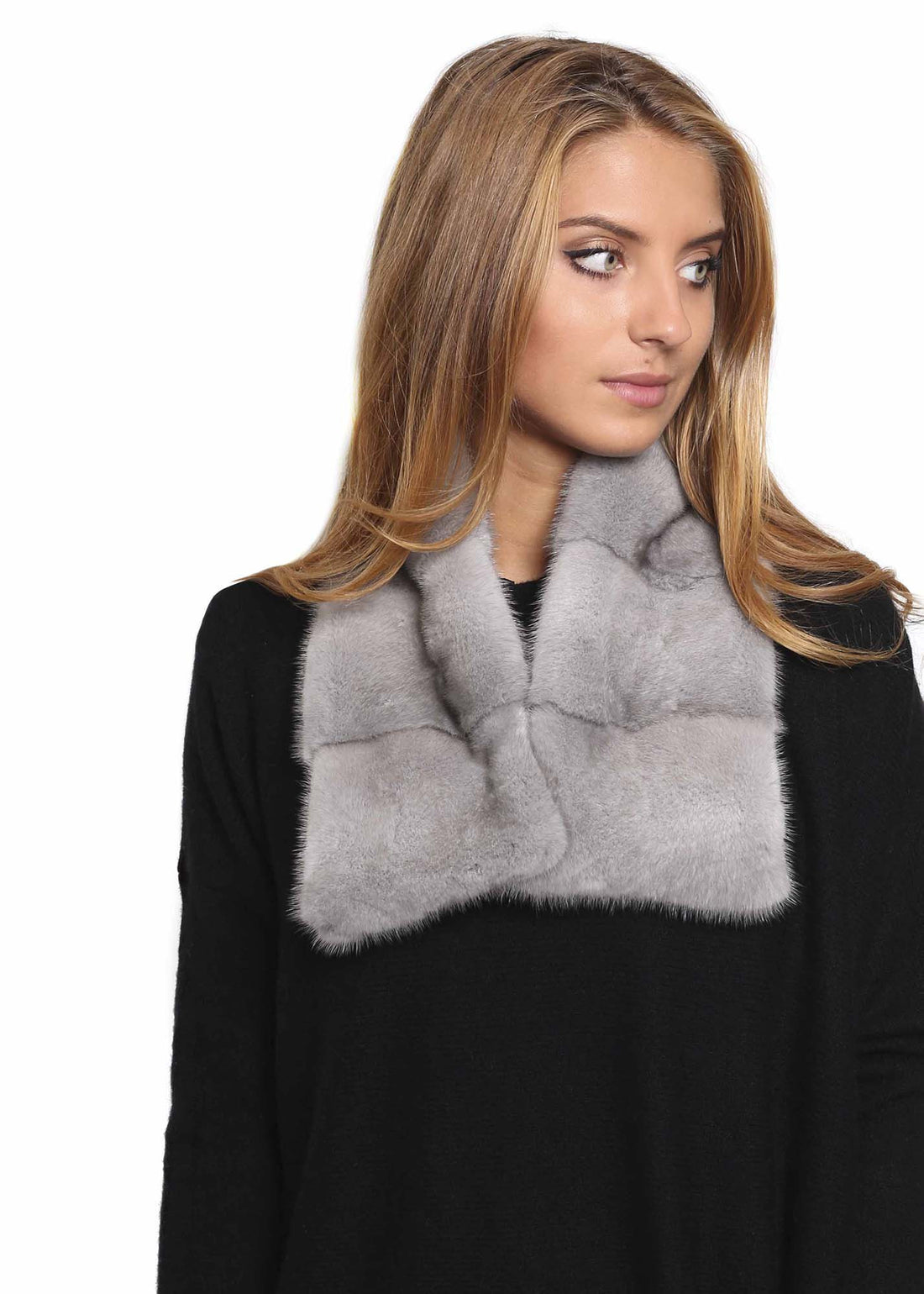 Sapphire Mink Muffler Luxury Fur Scarf - Jessimara