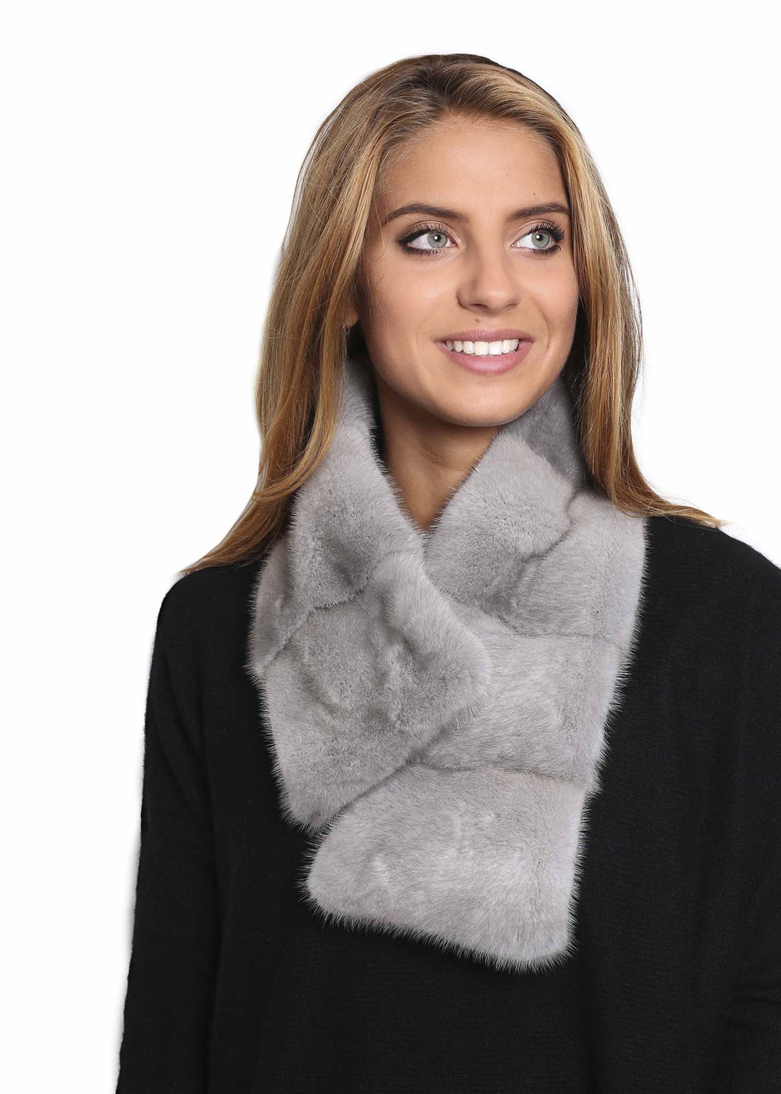 Sapphire Mink Muffler Luxury Fur Scarf - Jessimara