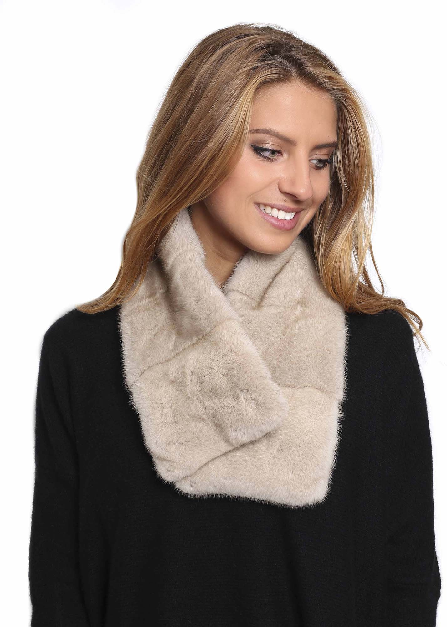 Jessimara pearl mink muffler scarf - Jessimara