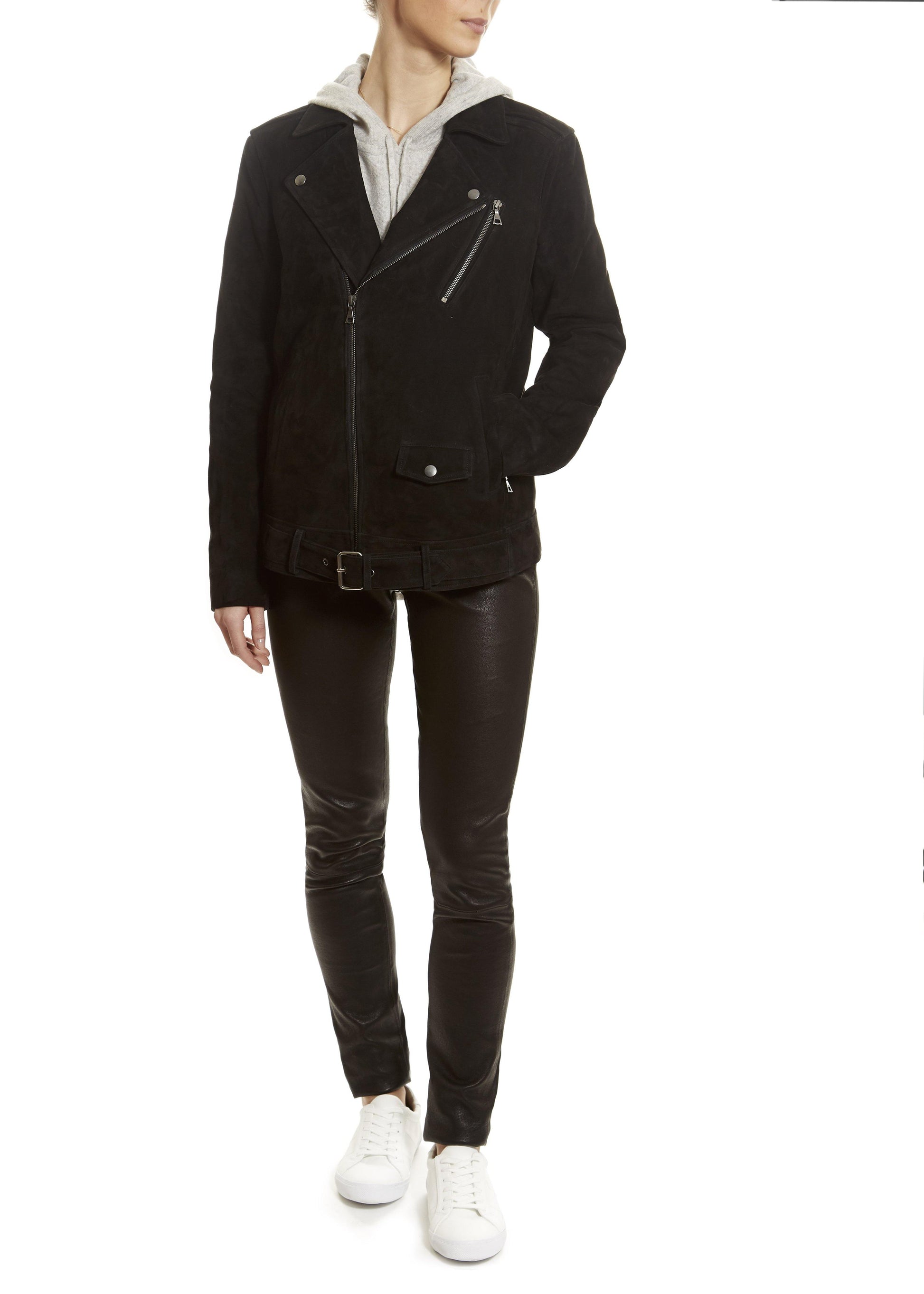 Black Biker Suede Jacket - Jessimara