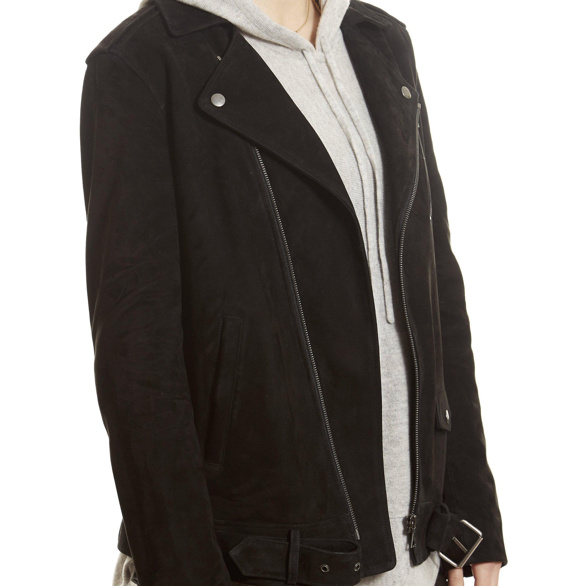 Black Biker Suede Jacket - Jessimara