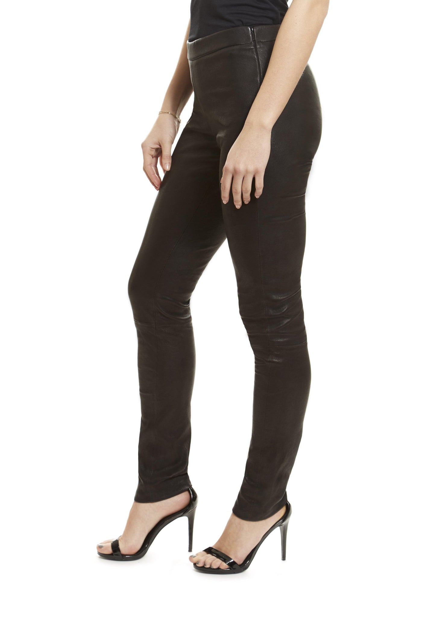 Black 'Stretch Nappa' Leather Trousers - Jessimara