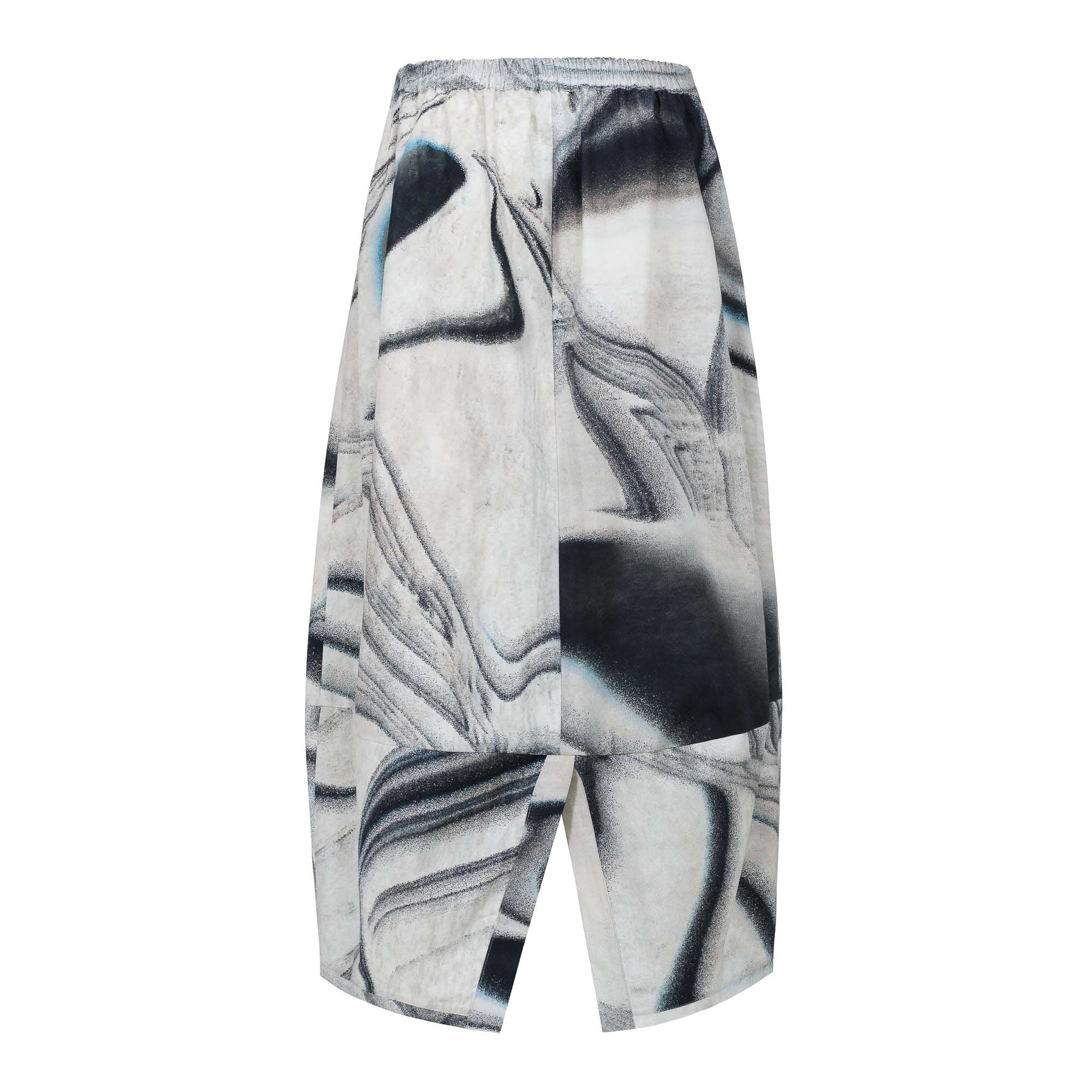 ESMA Grey & White Print Skirt