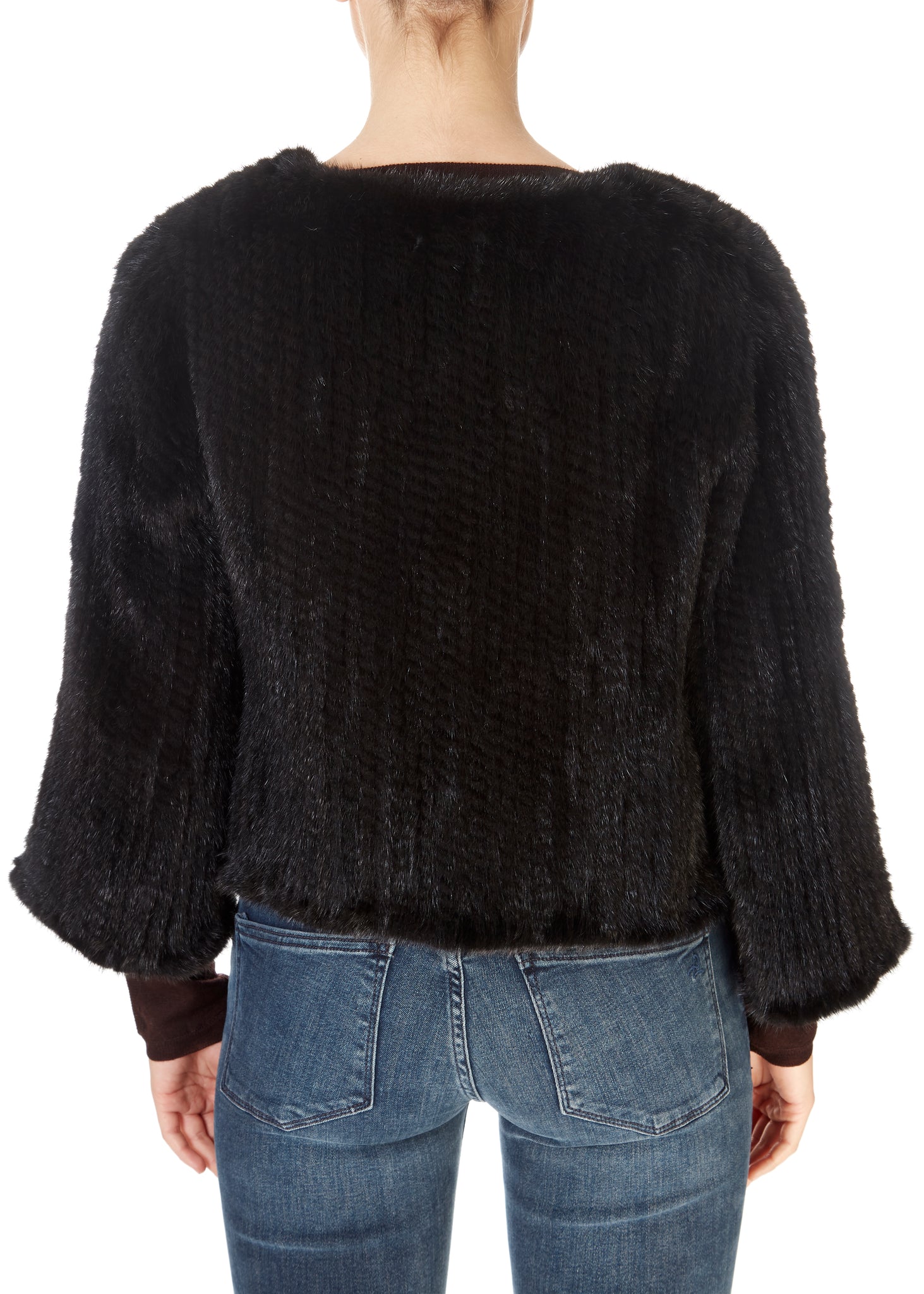 Short 3/4 Sleeve Black Mink Jacket - Jessimara