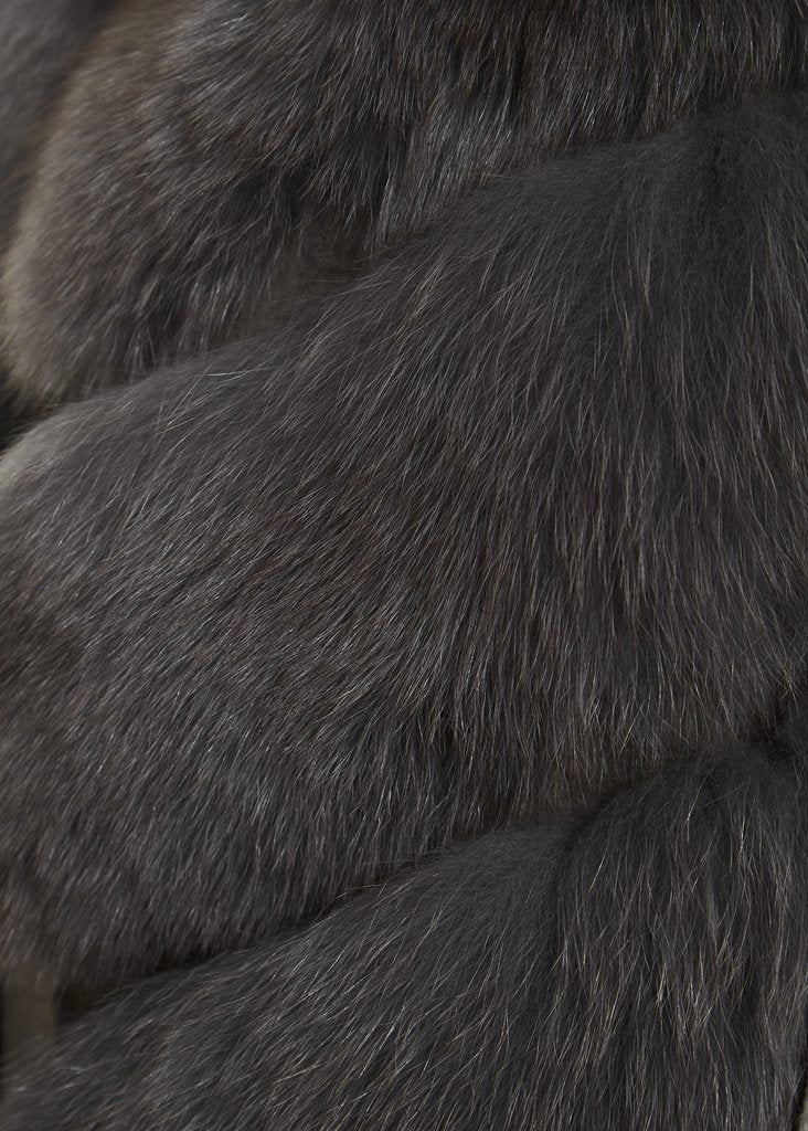 Grey Short Fox Fur Gilet London - Jessimara