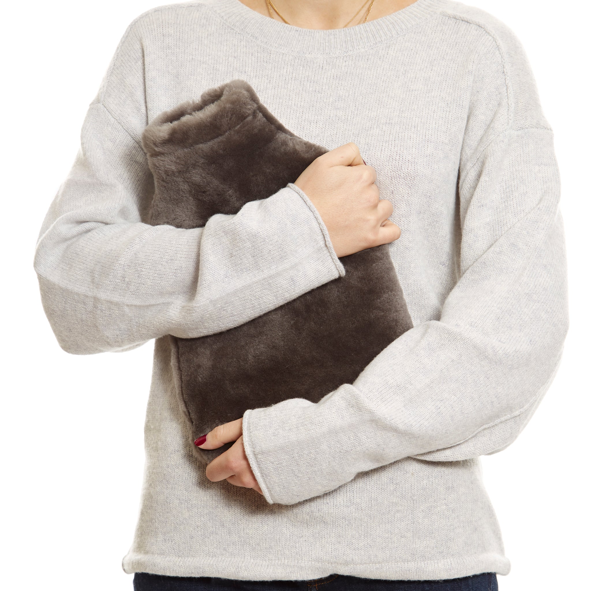 Luxury Grey Sheepskin Hot Water Bottle - Jessimara