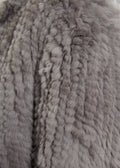 Knitted Rabbit Light Grey Genuine Fur Jacket - Jessimara