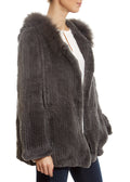 Knitted hoodie with raccoon hood - Jessimara