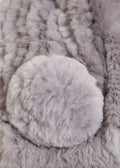 Light Grey Bobble Knitted Rabbit Luxury Fur Scarf - Jessimara